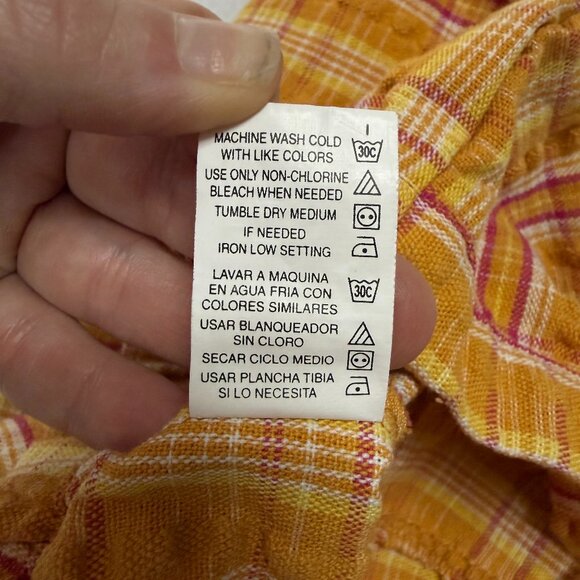 Retro Inspired Yellow Plaid Ruffle Pants Girls Size 5 | Cotton Blend - Picture 7 of 7